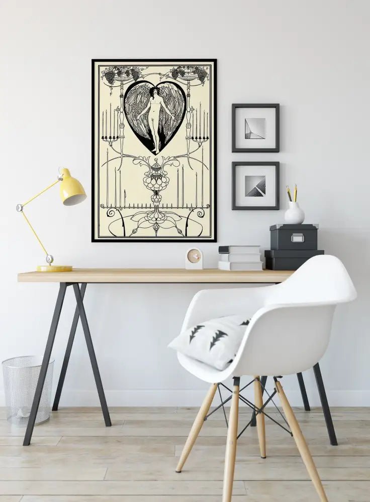The Mirror of Love by Aubrey Beardsley Art Nouveau Print No Frame Poster Artwork for Elegant Rooms by My Store