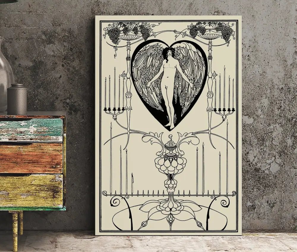The Mirror of Love by Aubrey Beardsley Art Nouveau Print No Frame Poster Artwork for Elegant Rooms by My Store