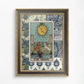 The Moon Collage - Tarot Card Print: The Moon, Vintage Art Poster