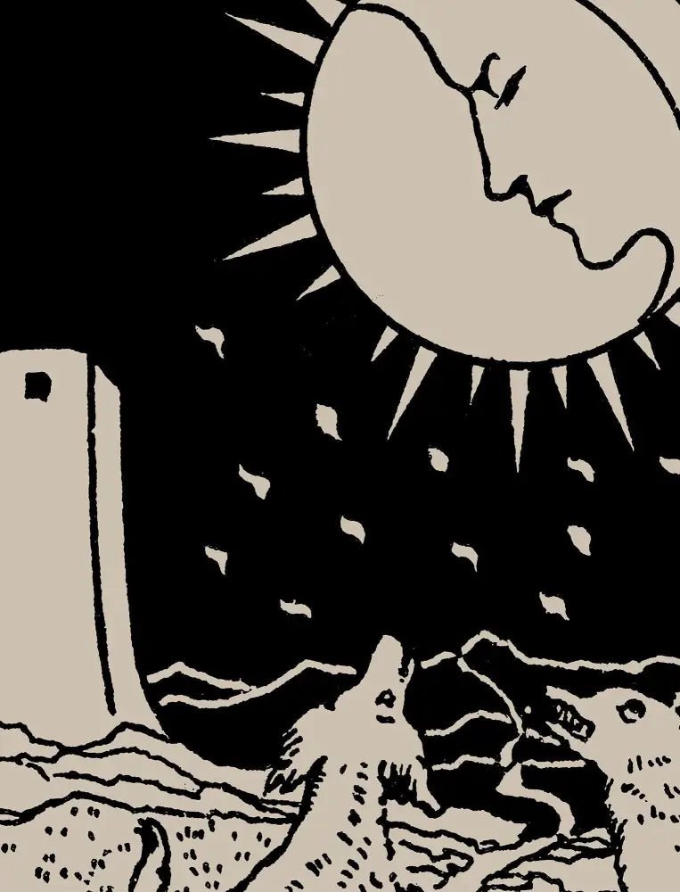 The Moon Tarot Card Print Black Poster No Frame by My Store