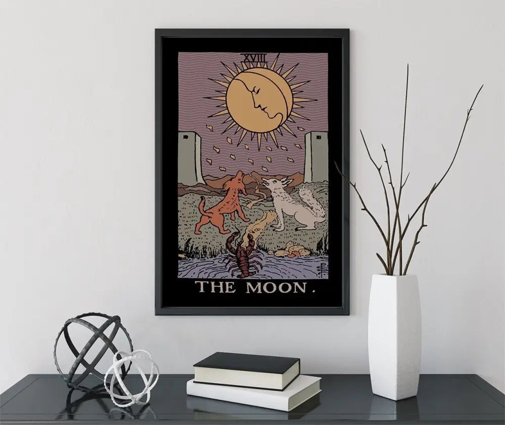 The Moon Tarot Card Print Darker Colorway Poster No Frame by My Store