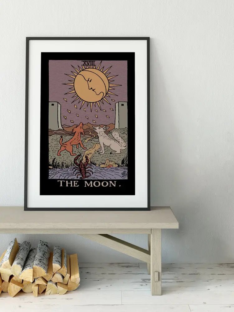 The Moon Tarot Card Print Darker Colorway Poster No Frame by My Store
