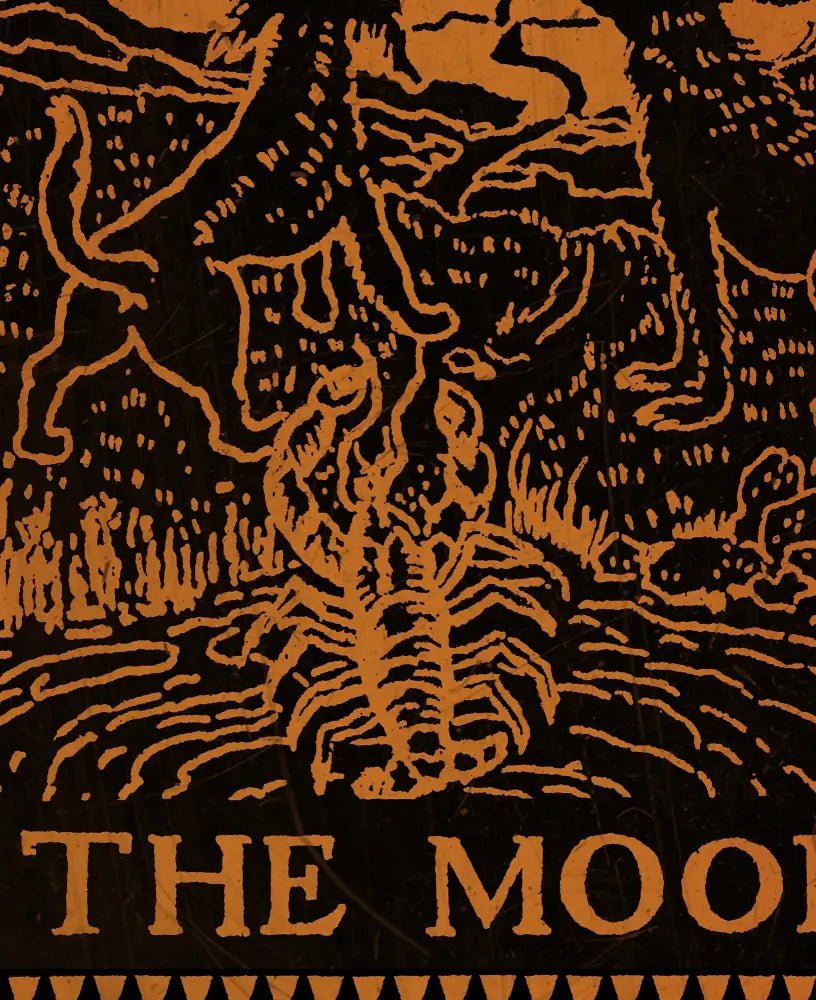 The Moon Tarot Card Print in Terracotta: Mystic Unframed Wall Art Poster for Elegant Home Decor by My Store