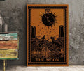 The Moon Tarot Card Print in Terracotta: Mystic Unframed Wall Art Poster for Elegant Home Decor by My Store