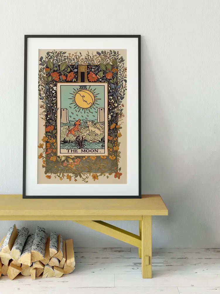 The Moon Tarot Card Print Mystical Moon Poster No Frame by My Store