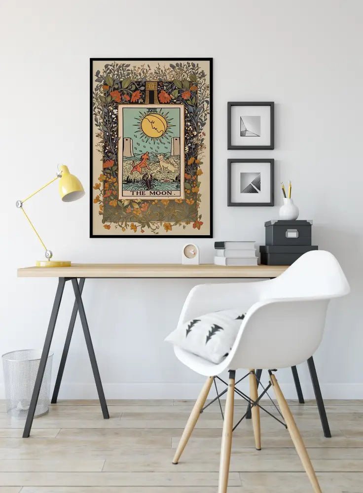 The Moon Tarot Card Print Mystical Moon Poster No Frame by My Store
