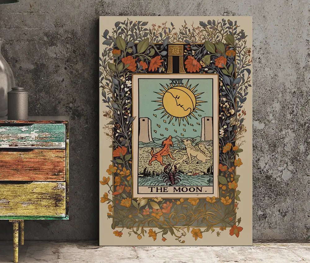The Moon Tarot Card Print Mystical Moon Poster No Frame by My Store