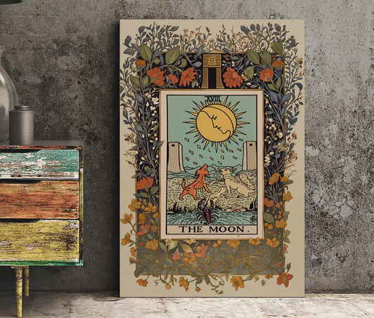 The Moon Tarot Card Print Mystical Moon Poster No Frame by My Store