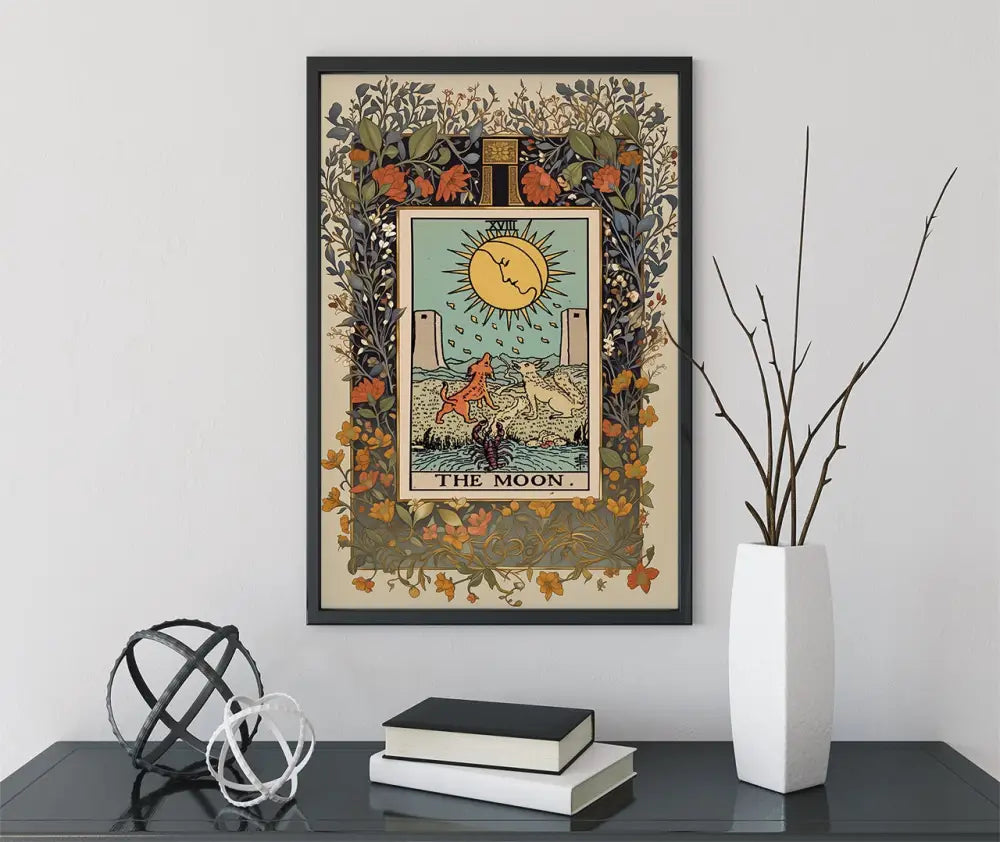The Moon Tarot Card Print Mystical Moon Poster No Frame by My Store