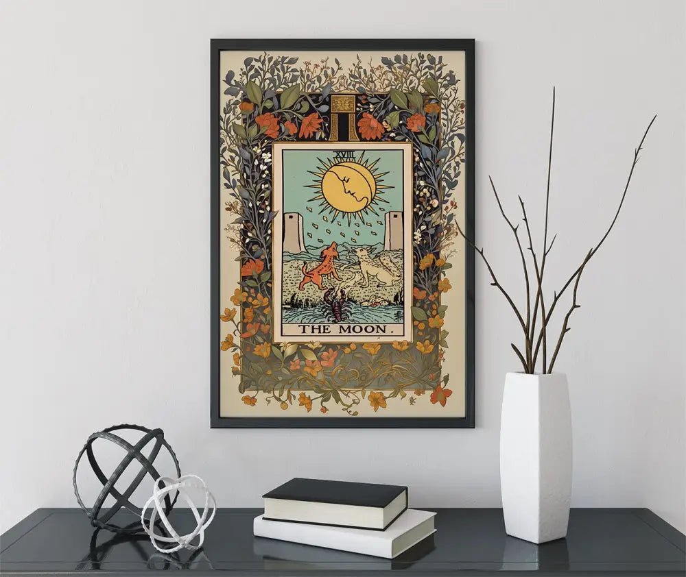 The Moon Tarot Card Print Mystical Moon Poster No Frame by My Store