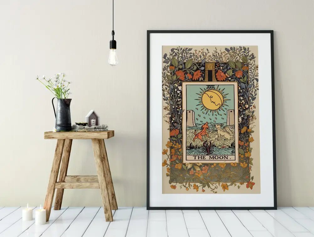 The Moon Tarot Card Print Mystical Moon Poster No Frame by My Store