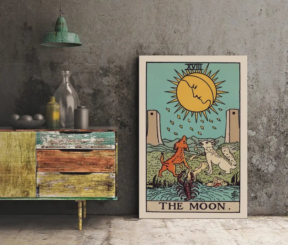 The Moon Tarot Card Print No Frame Poster The Moon Artwork For Mystic Decor And Dreamy Night Ambiance by My Store