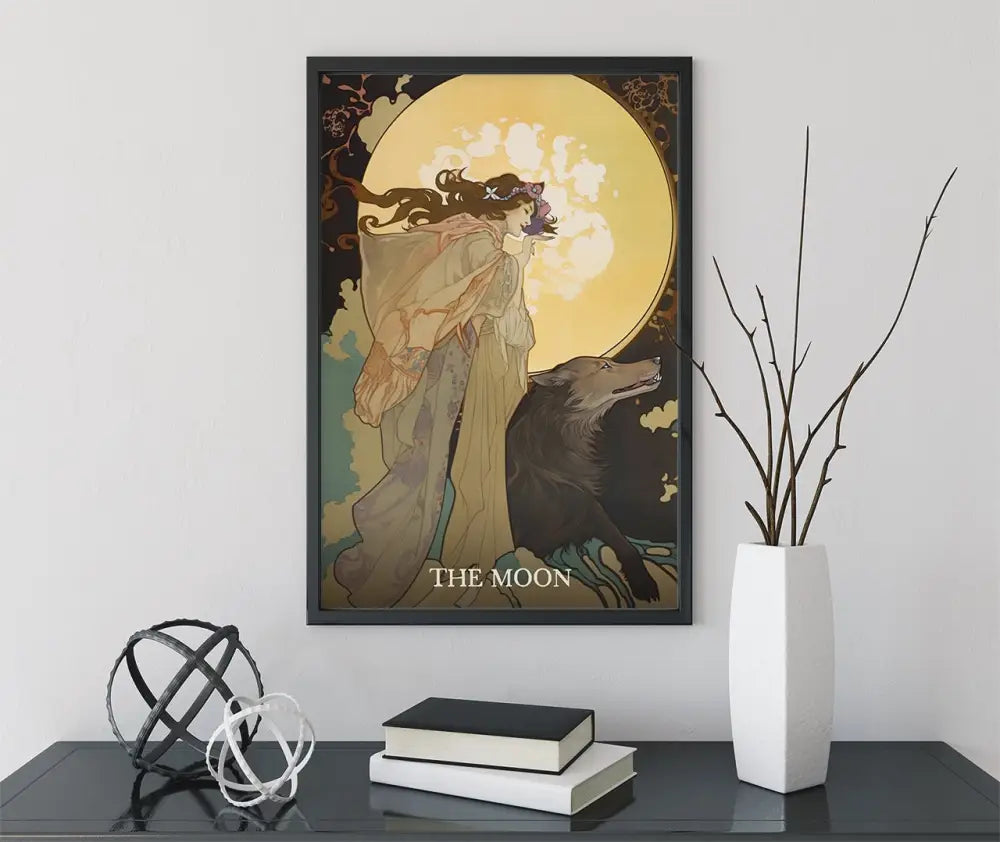 The Moon Tarot Card Print No Frame Poster by My Store