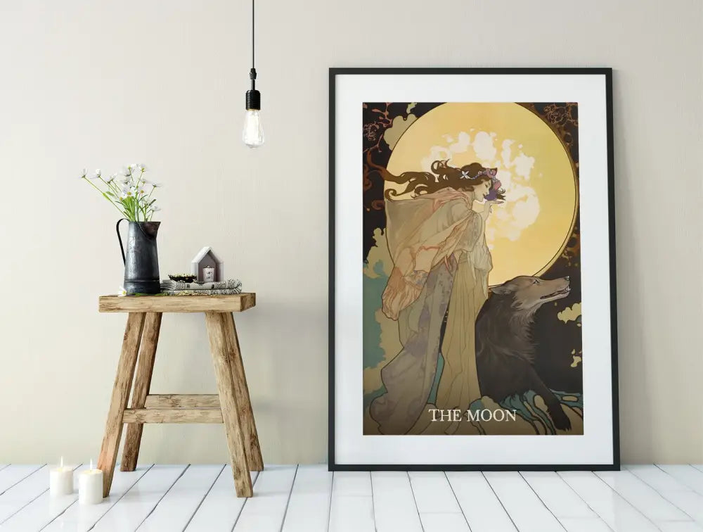 The Moon Tarot Card Print No Frame Poster by My Store