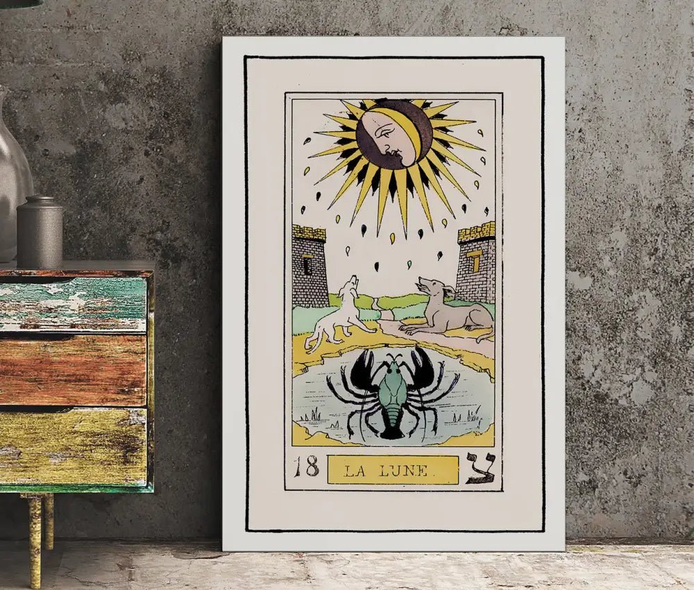 The Moon Tarot Card Print Oswald Wirth Poster No Frame Limited Edition Wall Art For Tarot Lovers And Collectors by My Store