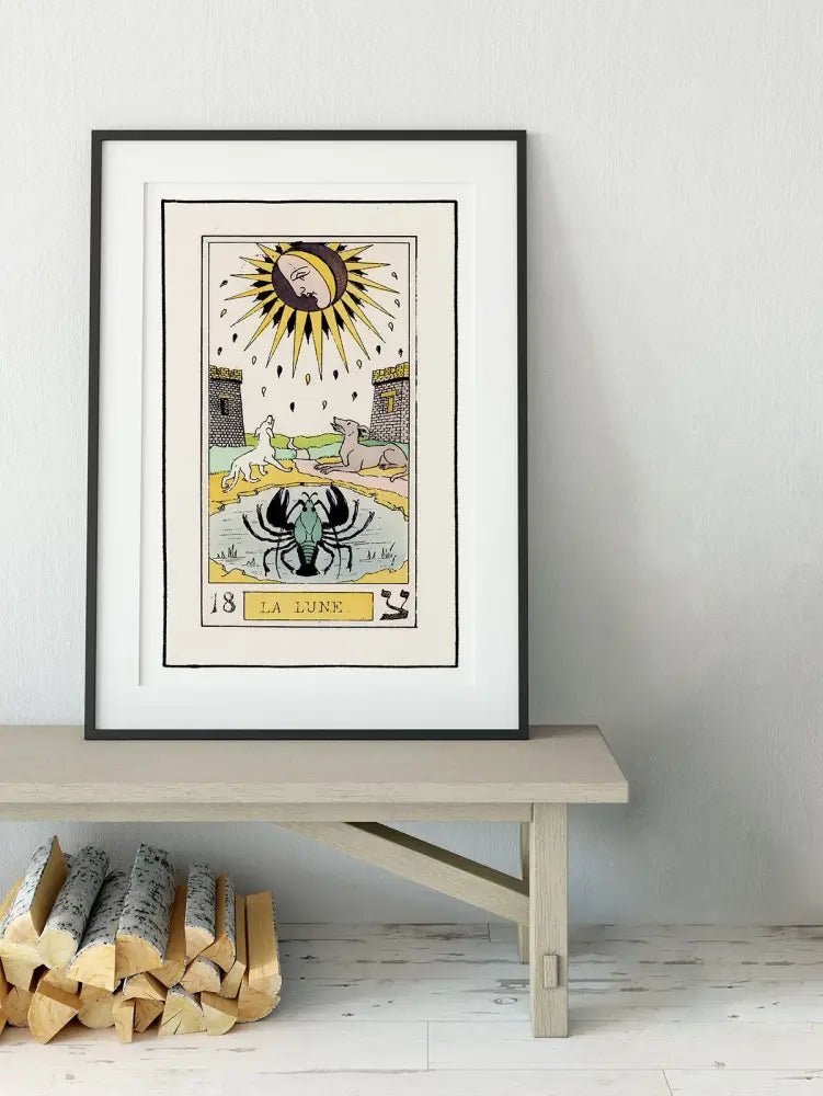 The Moon Tarot Card Print Oswald Wirth Poster No Frame Limited Edition Wall Art For Tarot Lovers And Collectors by My Store