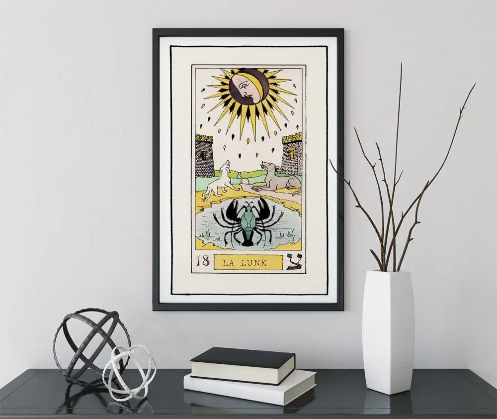 The Moon Tarot Card Print Oswald Wirth Poster No Frame Limited Edition Wall Art For Tarot Lovers And Collectors by My Store