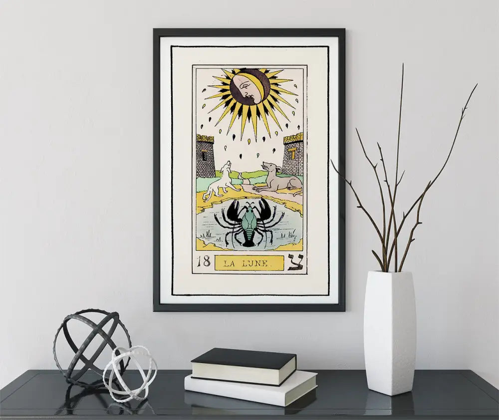 The Moon Tarot Card Print Oswald Wirth Poster No Frame Limited Edition Wall Art For Tarot Lovers And Collectors by My Store