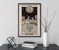 The Moon Tarot de Marseille Card Print Neutral Vibe Poster Wall Art for Modern Interiors by My Store