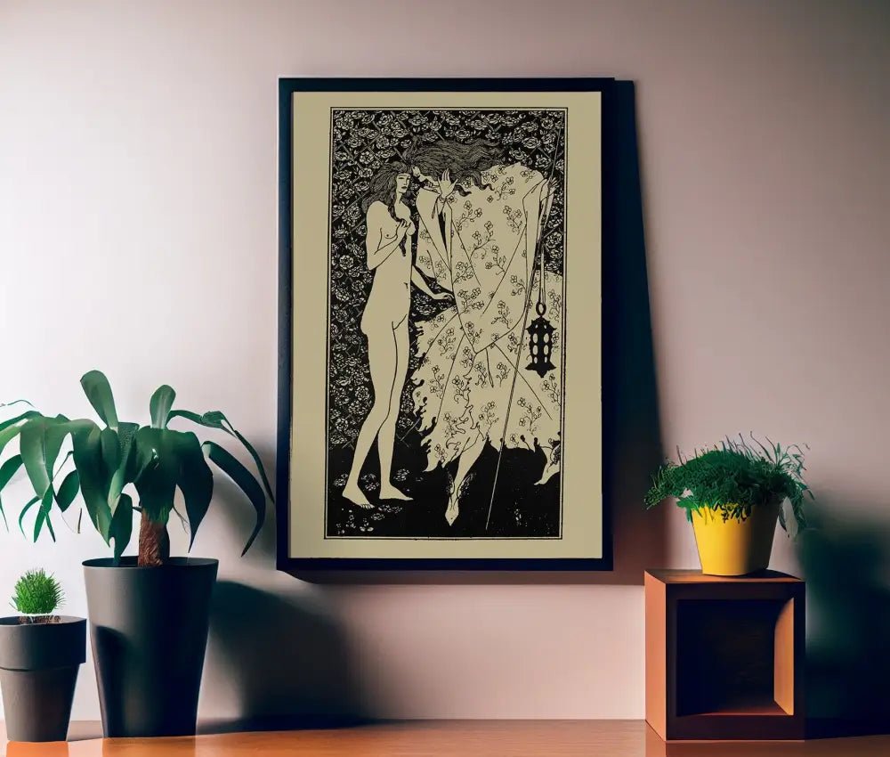 The Mysterious Rose Garden Aubrey Beardley Art Print No Frame by My Store