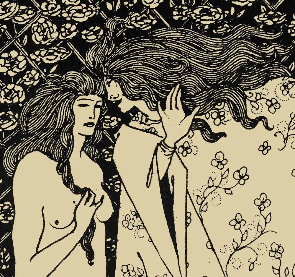 The Mysterious Rose Garden Aubrey Beardley Art Print No Frame by My Store