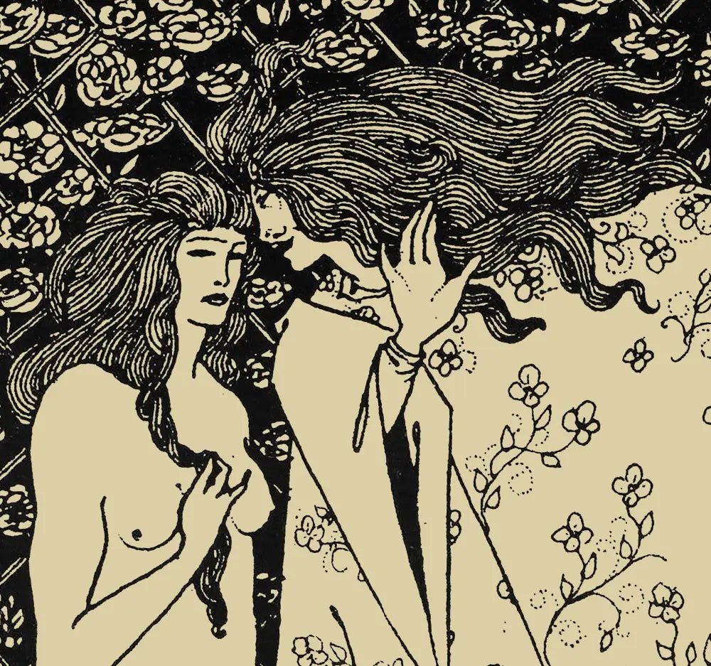 The Mysterious Rose Garden Aubrey Beardley Art Print No Frame by My Store