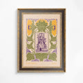 The Queen of Wands Print Green Vintage Shabby Chic Tarot Poster Artwork for Living Rooms by My Store