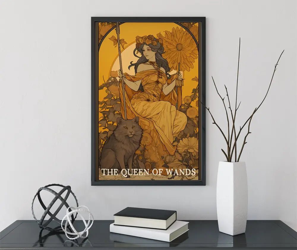 The Queen Of Wands Tarot Card Print No Frame Poster by My Store