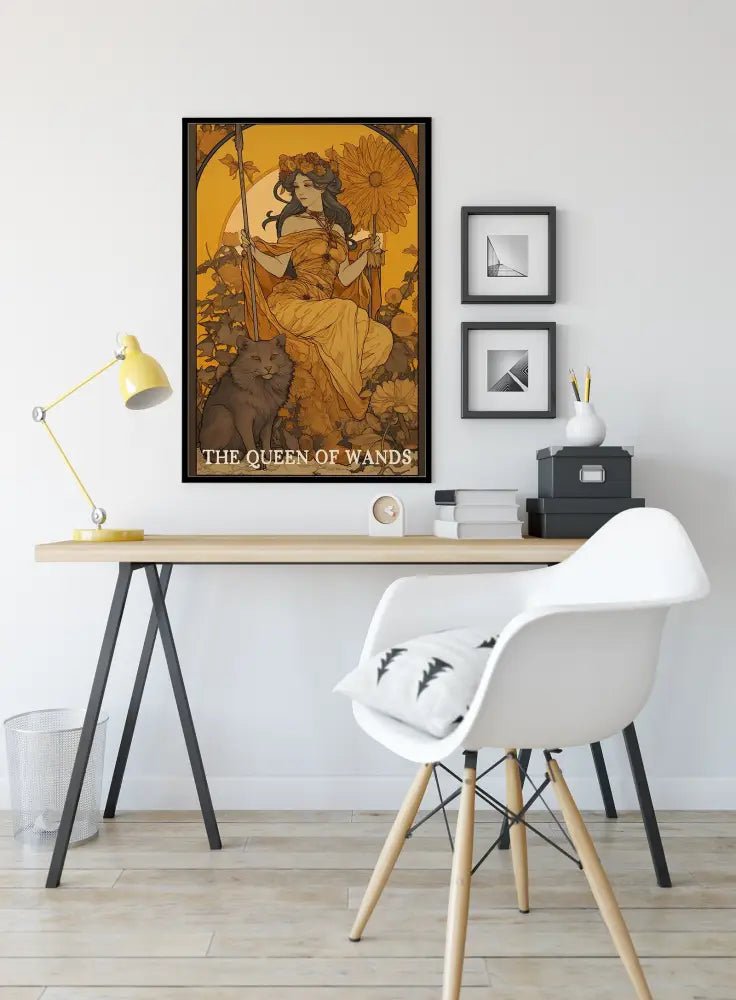 The Queen Of Wands Tarot Card Print No Frame Poster by My Store