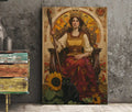 The Queen Of Wands Tarot Card Print No Frame Poster Unframed Wall Art For Tarot Fans by My Store