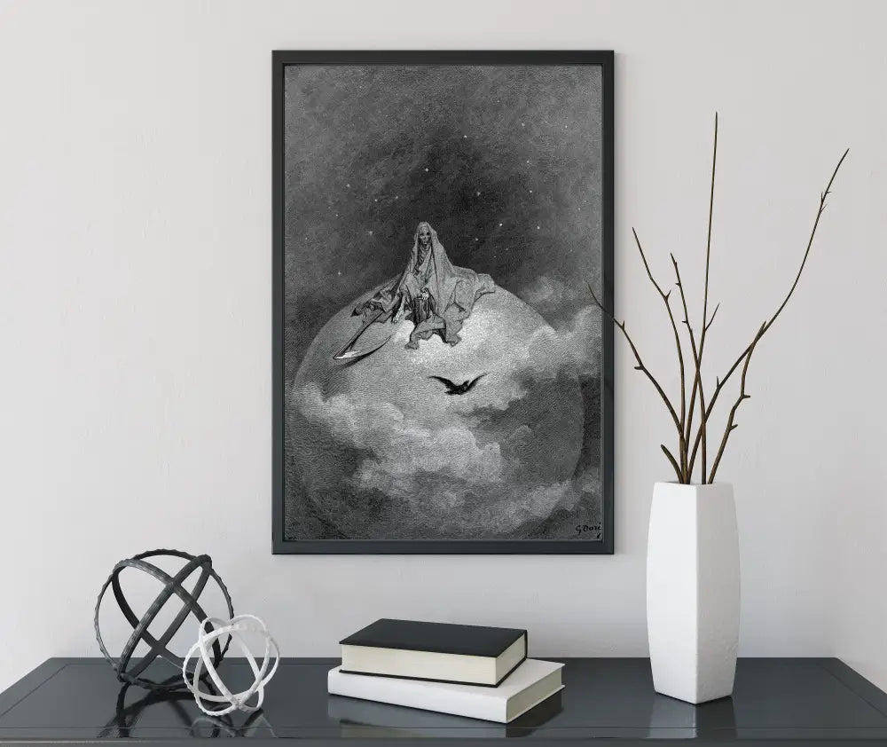 The Raven by Gustave Doré Black and White Poster No Frame by My Store