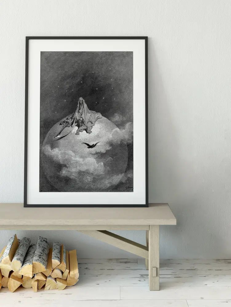 The Raven by Gustave Doré Black and White Poster No Frame by My Store