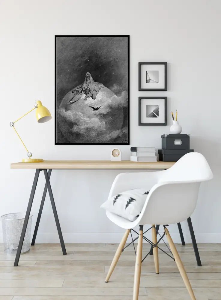 The Raven by Gustave Doré Black and White Poster No Frame by My Store
