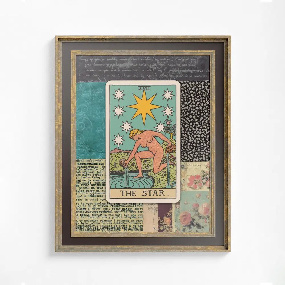 The Star Collage - Tarot Card Print: The Star, Vintage Art Poster