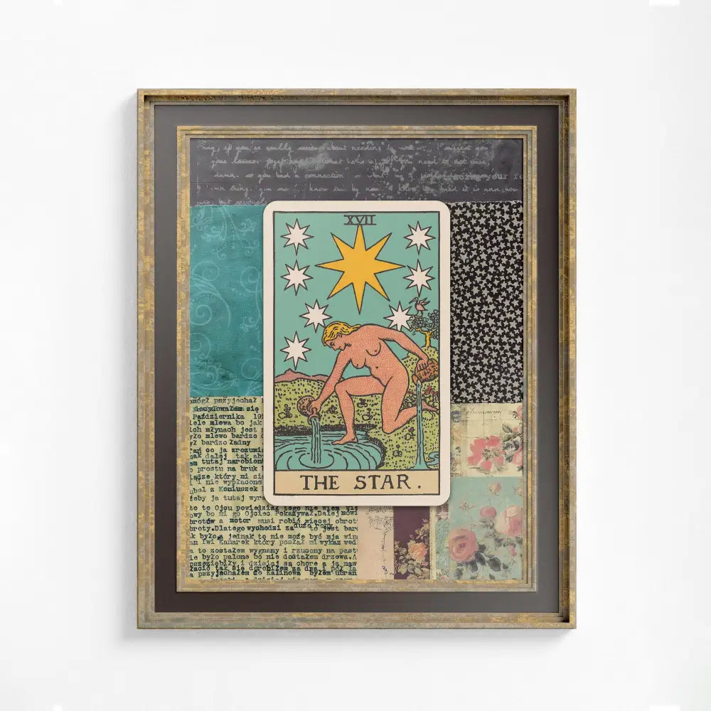 The Star Collage - Tarot Card Print: The Star, Vintage Art Poster