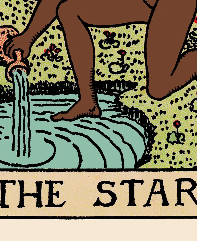 The Star Tarot Card Print Black Woman Poster No Frame Elegant Wall Art For Spiritual Decor by My Store