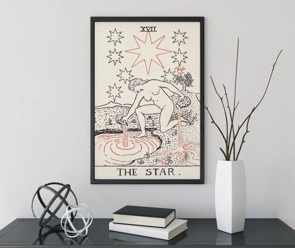 The Star Tarot Card Print Neutral Vibe Eclectic Wall Art For Spiritual Decor And Meditation Rooms by My Store