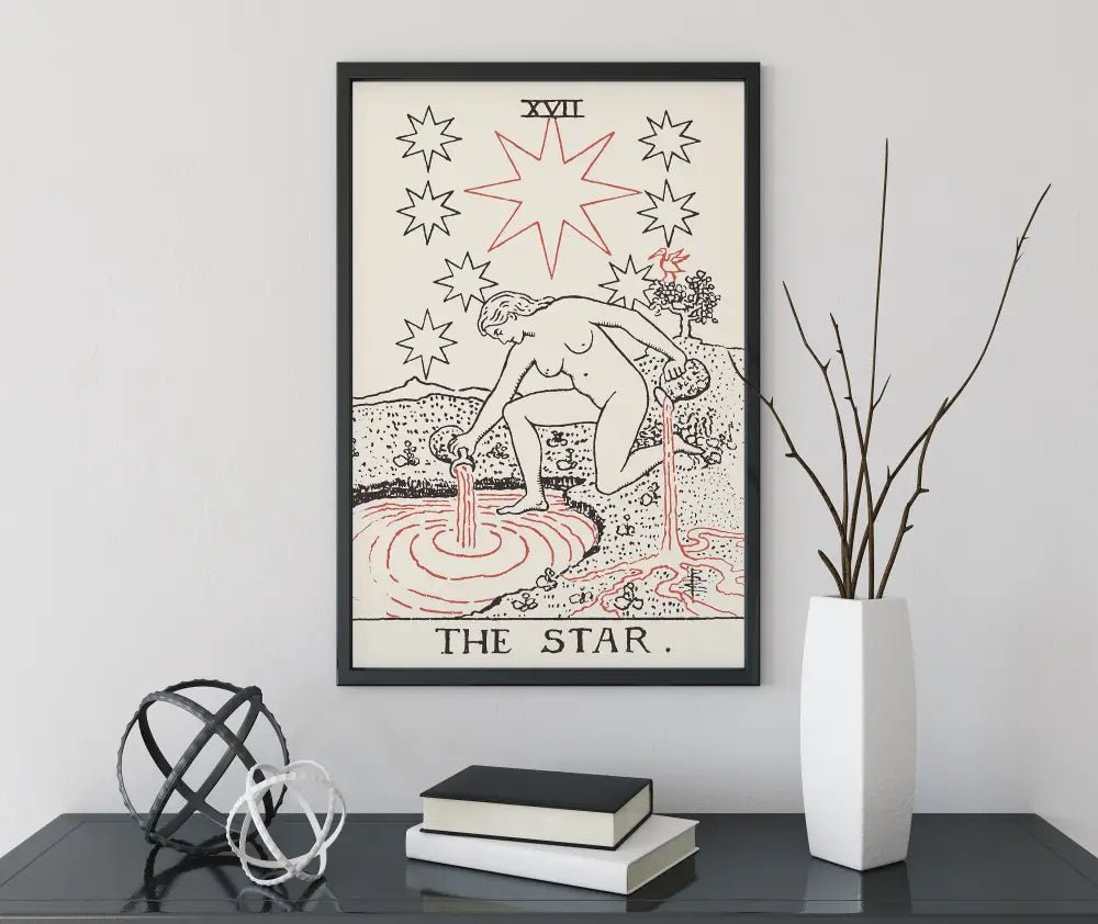 The Star Tarot Card Print Neutral Vibe Eclectic Wall Art For Spiritual Decor And Meditation Rooms by My Store