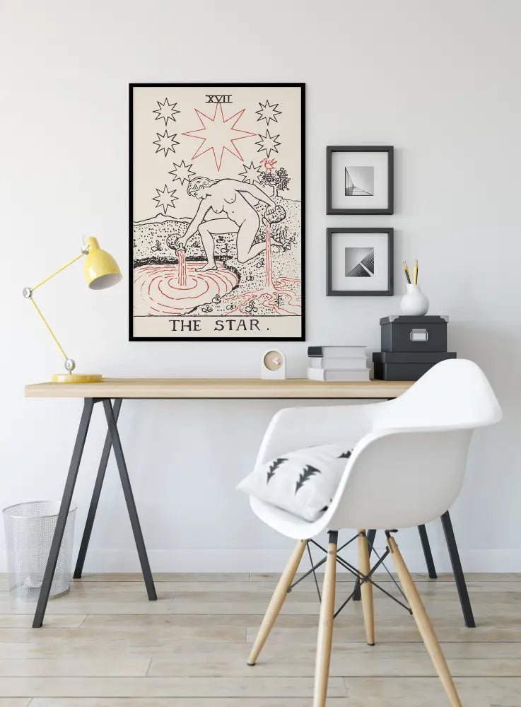 The Star Tarot Card Print Neutral Vibe Eclectic Wall Art For Spiritual Decor And Meditation Rooms by My Store