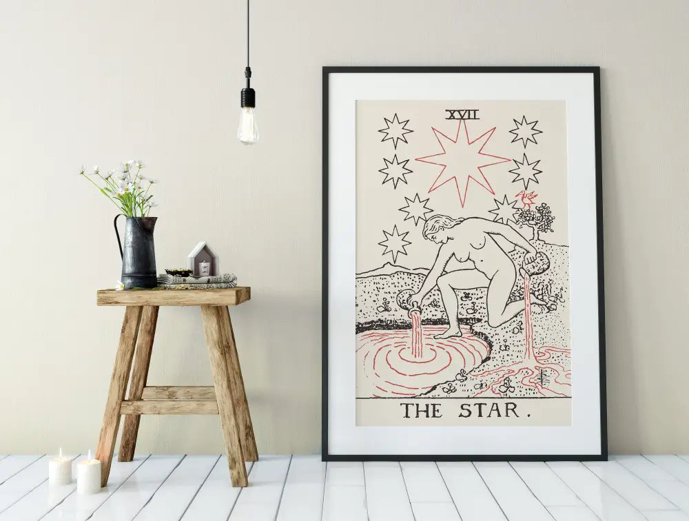 The Star Tarot Card Print Neutral Vibe Eclectic Wall Art For Spiritual Decor And Meditation Rooms by My Store