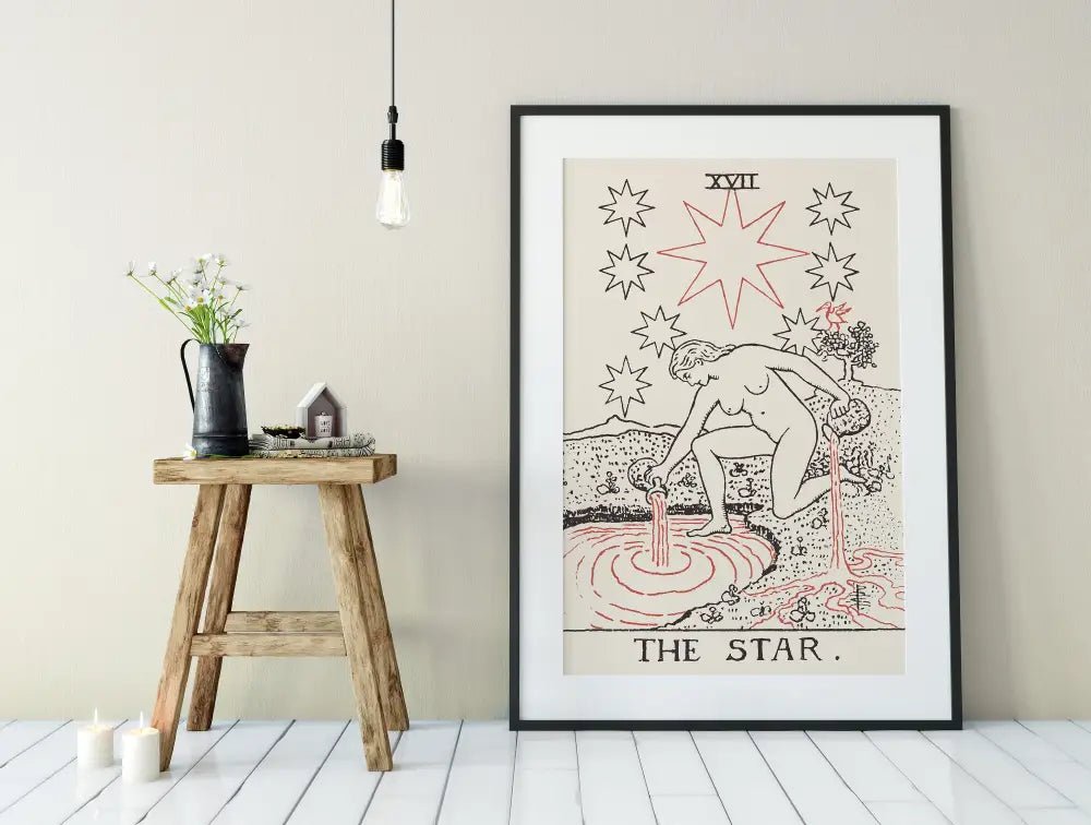 The Star Tarot Card Print Neutral Vibe Eclectic Wall Art For Spiritual Decor And Meditation Rooms by My Store