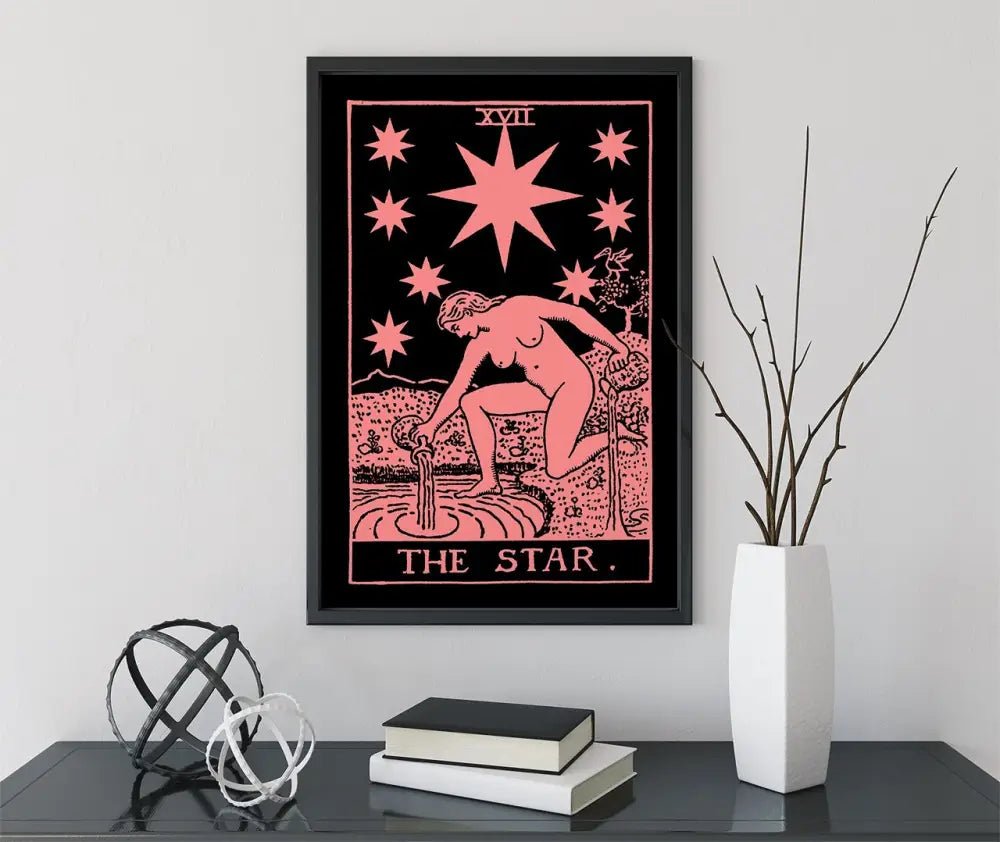 The Star Tarot Card Print Pink And White No Frame Poster by My Store