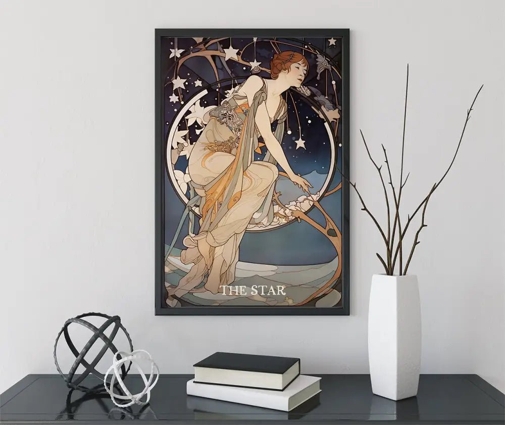 The Star Tarot Card Print Unframed Poster No Frame Elegant Spiritual Wall Art For Home Decor by My Store