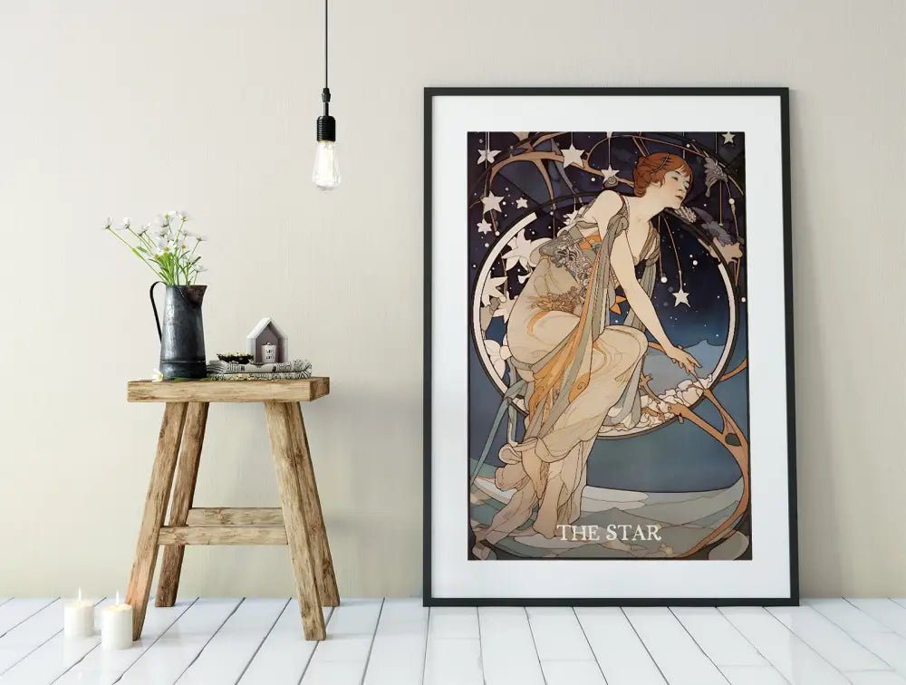 The Star Tarot Card Print Unframed Poster No Frame Elegant Spiritual Wall Art For Home Decor by My Store