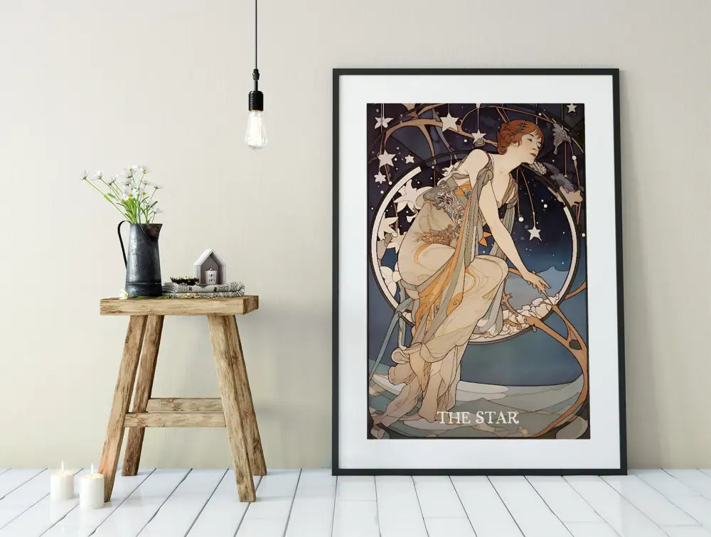 The Star Tarot Card Print Unframed Poster No Frame Elegant Spiritual Wall Art For Home Decor by My Store