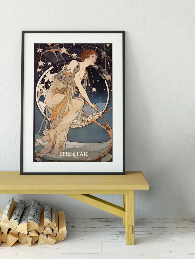 The Star Tarot Card Print Unframed Poster No Frame Elegant Spiritual Wall Art For Home Decor by My Store