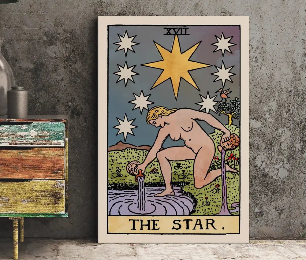 The Star Tarot Card Print Watercolor Poster No Frame Elegant Wall Art For Home Office by My Store