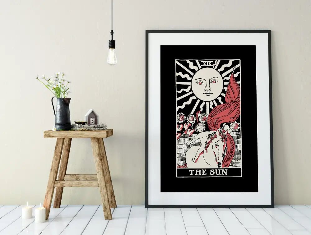 The Sun Tarot Card Poster Three Color Print No Frame Wall Art For Tarot Lovers Home Decor by My Store