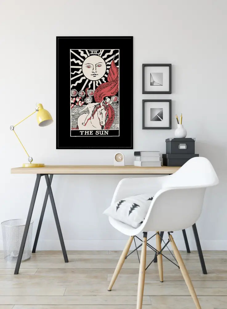 The Sun Tarot Card Poster Three Color Print No Frame Wall Art For Tarot Lovers Home Decor by My Store