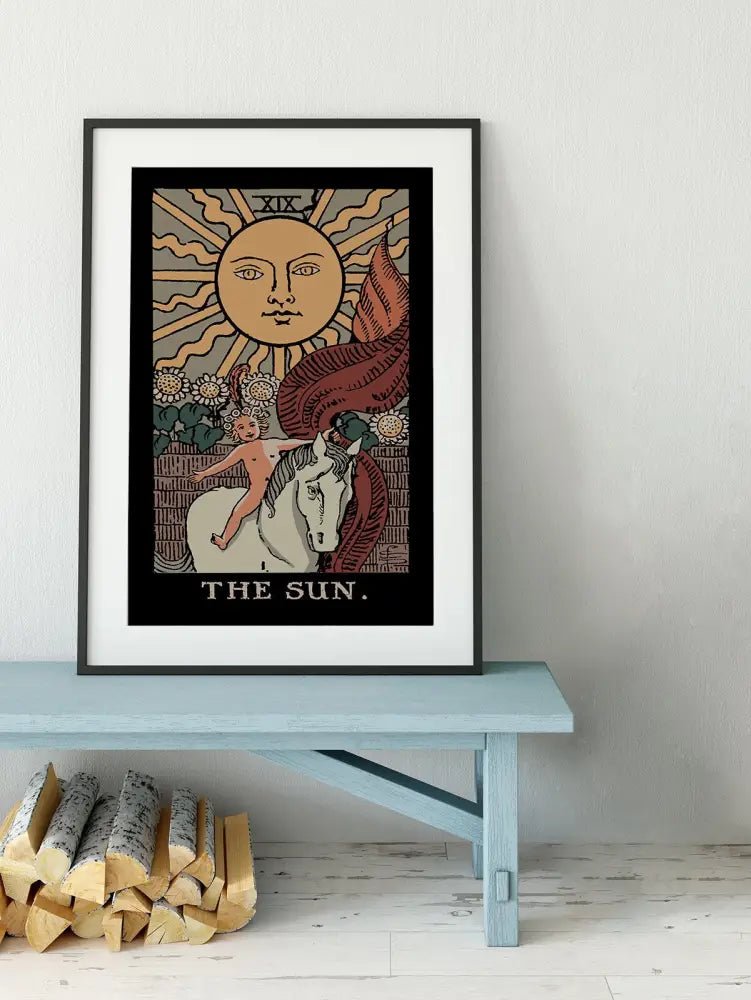 The Sun Tarot Card Print Darker Colors Poster No Frame Wall Art For Positive Energy by My Store